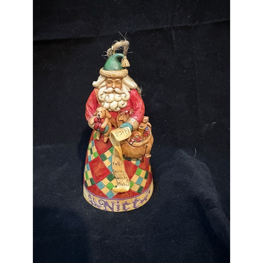 Jim Shore Santa Naughty Nice Two Sided Christmas Holiday Ornament 2006